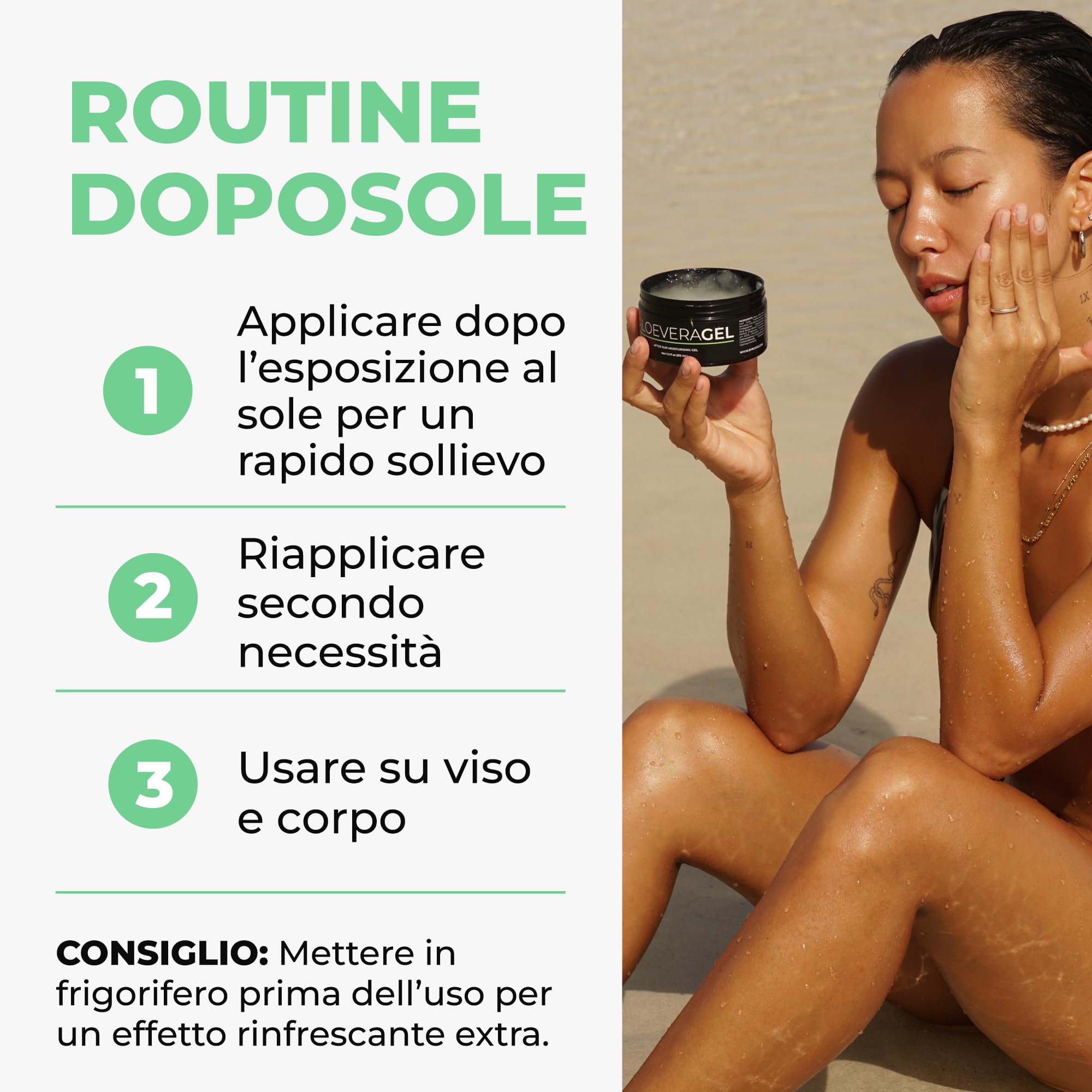 BYROKKO Gel di aloe vera (215 ml), ad assorbimento rapido e rinfrescante, idrata intensamente, rigenera e previene il peeling, cura naturale dopo-sun