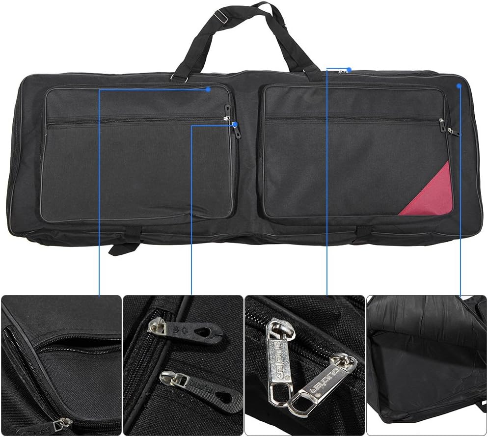 Keyboard Gig Bag for 73-Key/76-Key Electric Piano, Soft Case, Durable 600D Cloth PE Foam Padded Dual Zipper