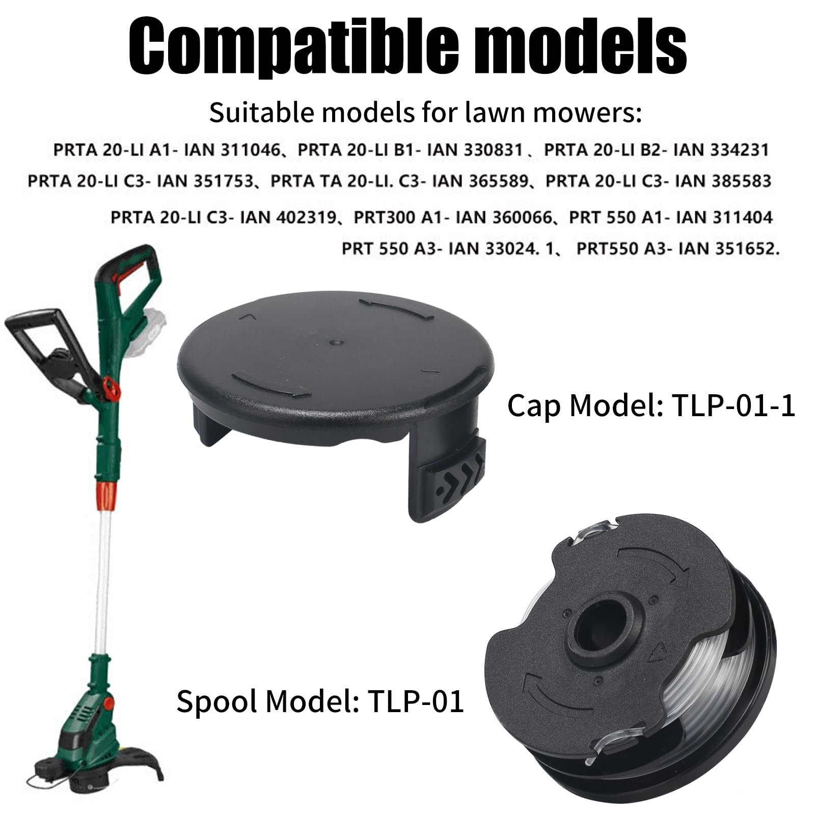Rocchetti Filo Per Tagliaerba Parkside - 4 Pezzi, Doppia Bobina, Compatibile PRT 550 E PRTA 20Li - Foto 8