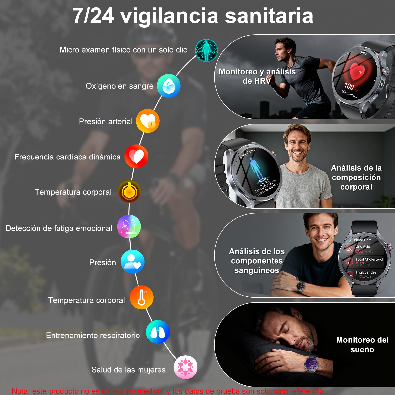 YUPENG AI Reloj Inteligente Hombre con ECG/Lípidos, Asistente ChatGPT 1.53'' Smartwatch con Linterna, Frecuencia Cardíaca, SpO2, Sueño Salud Watch Pulsómetro, Negro