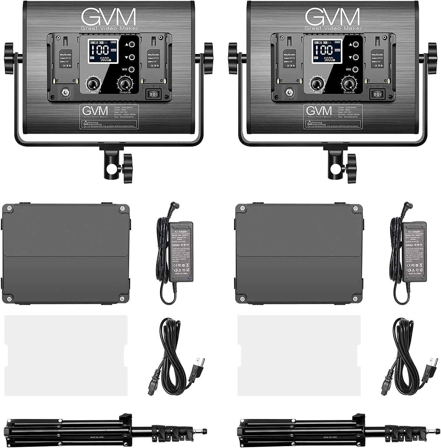 Luz de Video GVM, Iluminación LED RGB 680RS de 50 W, Luz Continua de Estudio LED con 8 Efectos de Luz, Luz de Fotografía LED de 3200 K-5600 K para Lámpara de Estudio de Video