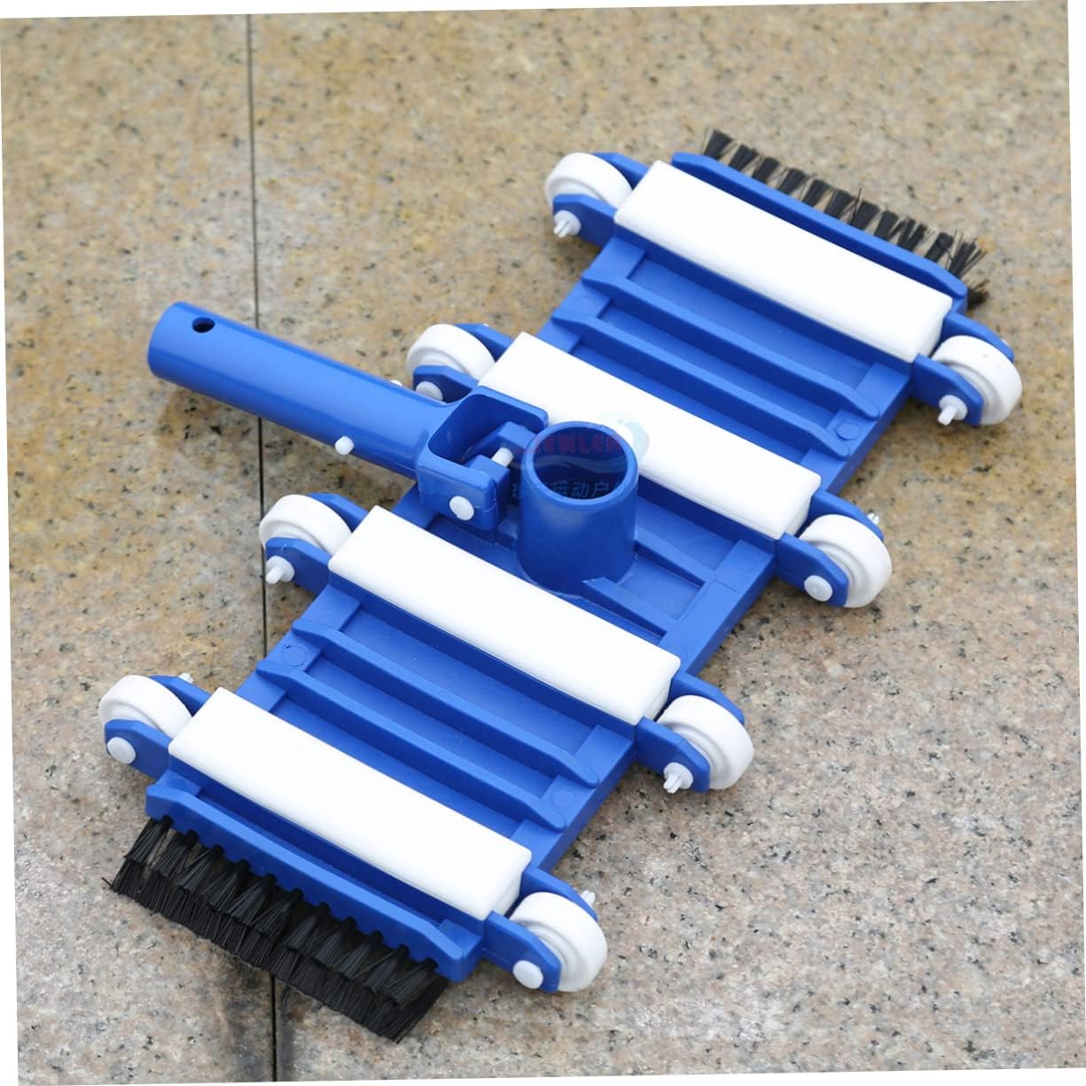 Yardwe Swimming Pool Vacuum Head Brush Cleaner Flexible Suction Tool for Efficient Pool Cleaning Design Reinforced Strip and Easy Maneuver Wheels