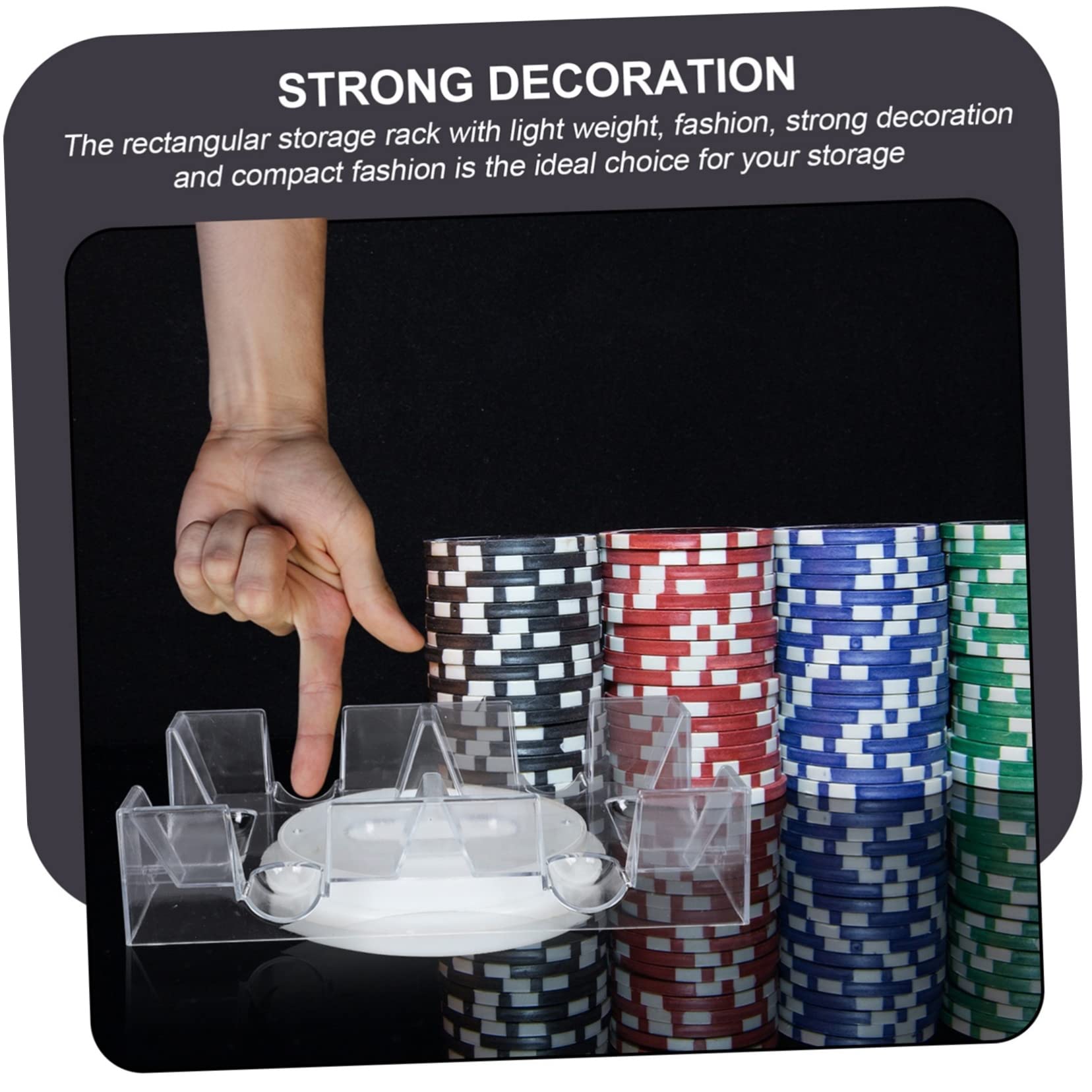 BESPORTBLE Revolving Card Holder with Tray Plastic Playing Card Storage Easy Access Rotary Design for Poker Holds Decks Smooth Finish for Comfortable Use