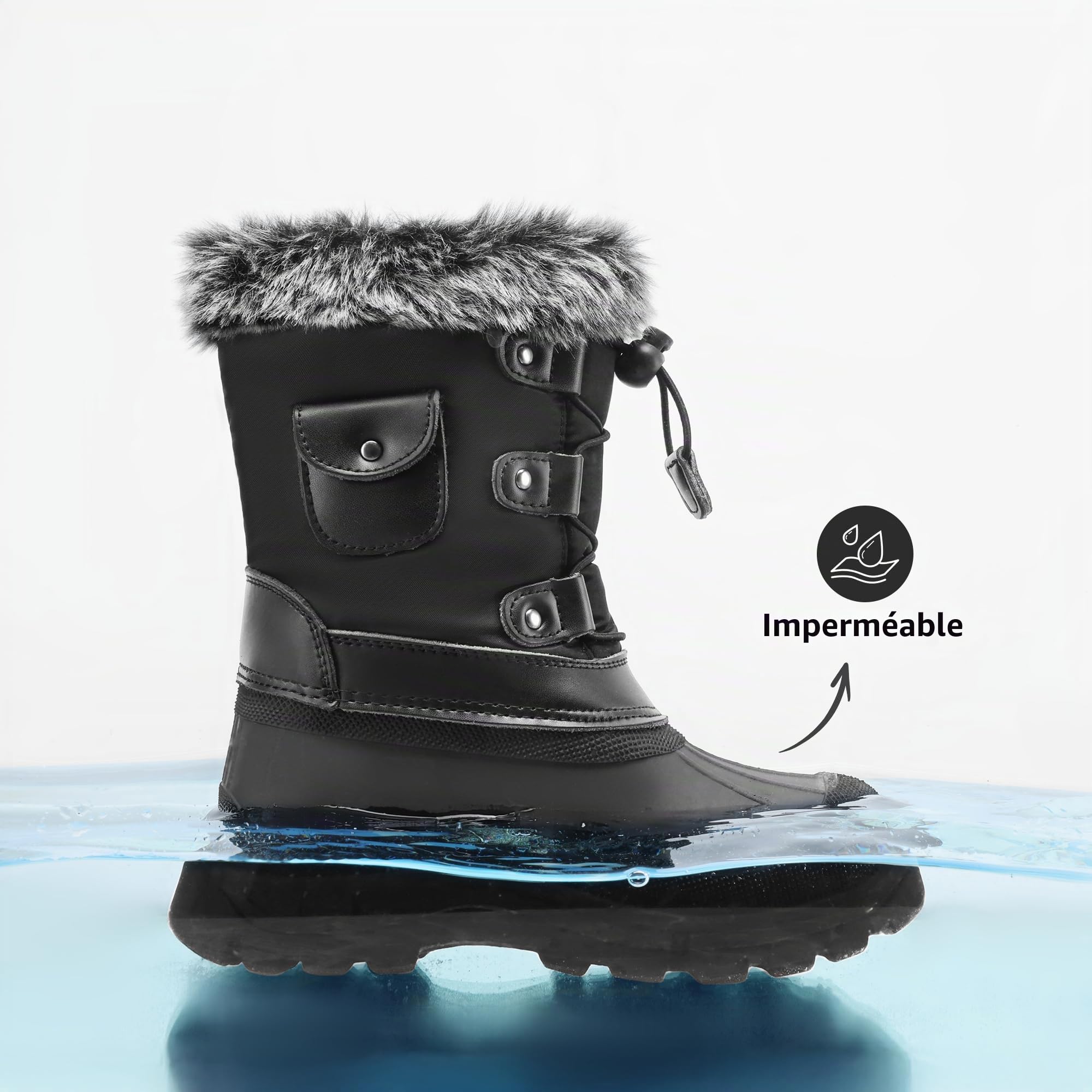 DREAM PAIRS Kids Bottes de Neige pour Enfant Chaude Bottes de Hiver Confortable et Imperméable KSNOW