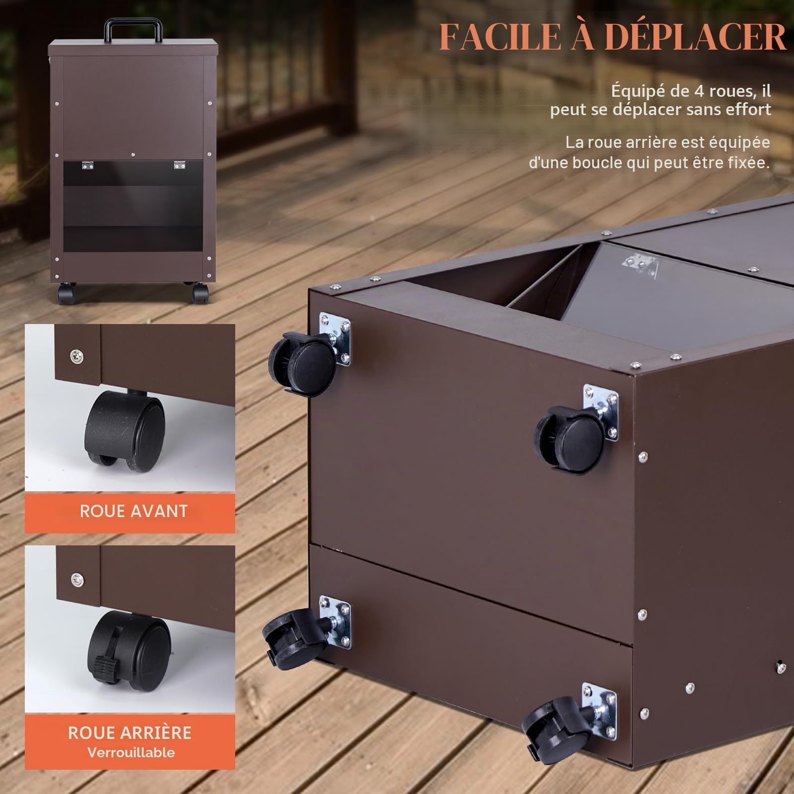 Mangeoire Automatique MasXirch pour Chien de Grande Race, 45 Livres, Distributeur Automatique de Nourriture pour Chien, Facile à DéPlacer avec des Roues