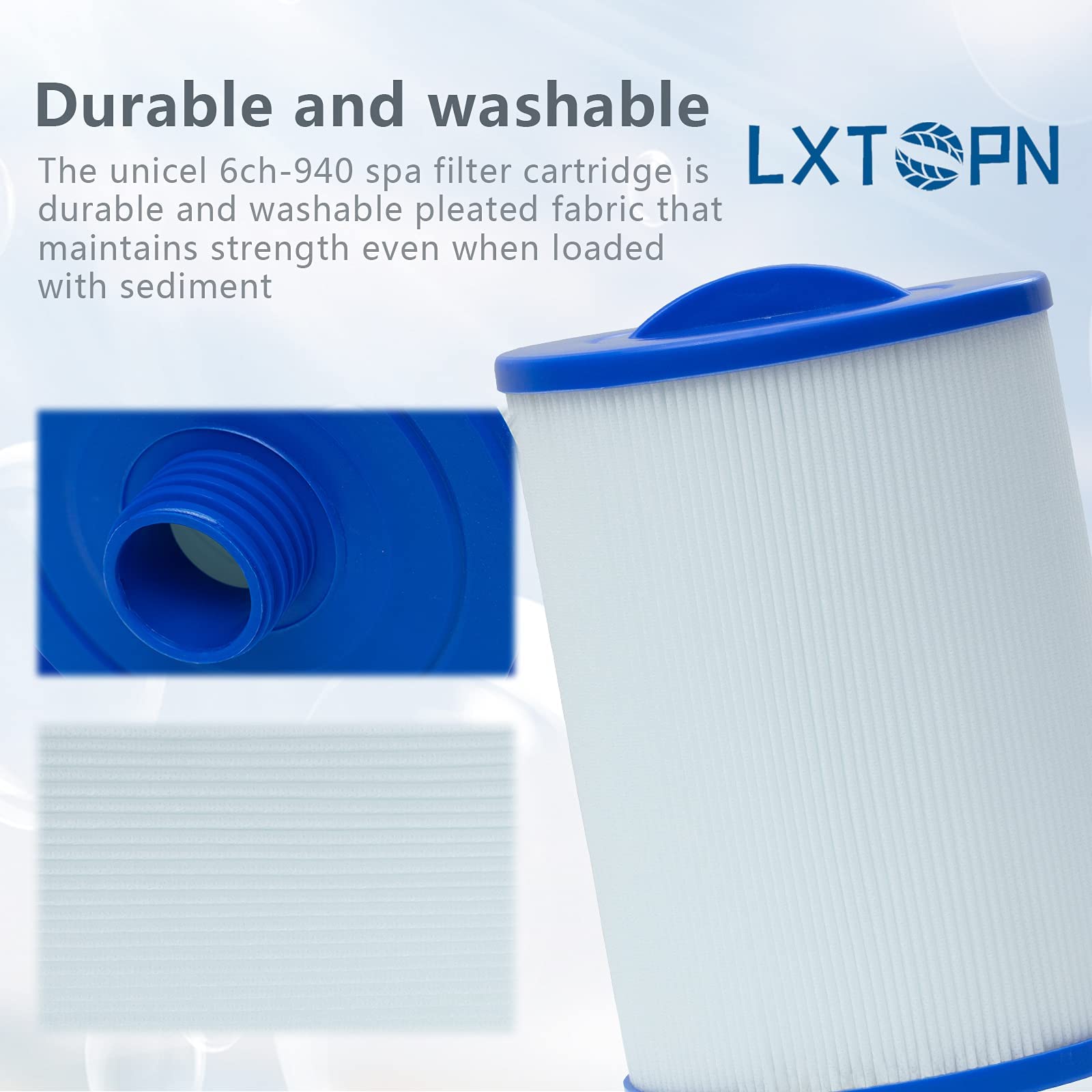 LXTOPN Pack of 2 Spa Filter Cartridges for Unicel 6CH-940 for Pleatco PWW50 Whirlpool Filter, Filter Cartridge, Filter - Image 3