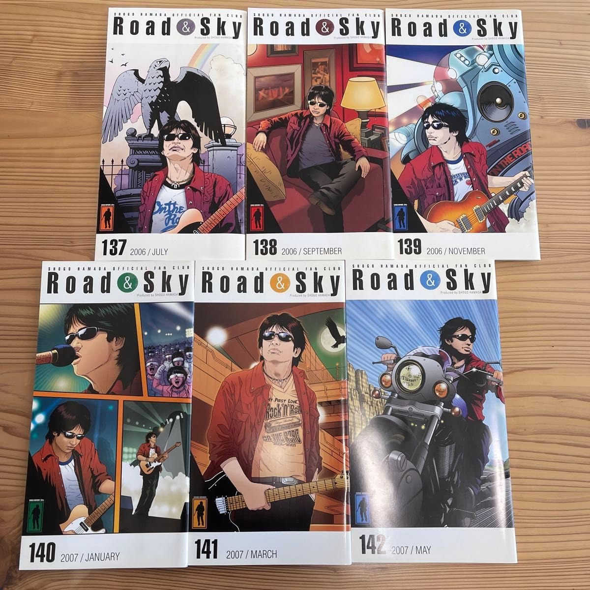 浜田省吾会報 浜田省吾 ファンクラブ会報 ROAD & SKY 51号から100号、冊子2部、計52