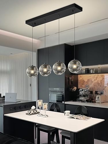 Miniatura 237 de Escalera LED de 10 luces LED moderna con globo de cristal, lámpara colgante grande para techos altos, accesorios de iluminación de entrada, villas y