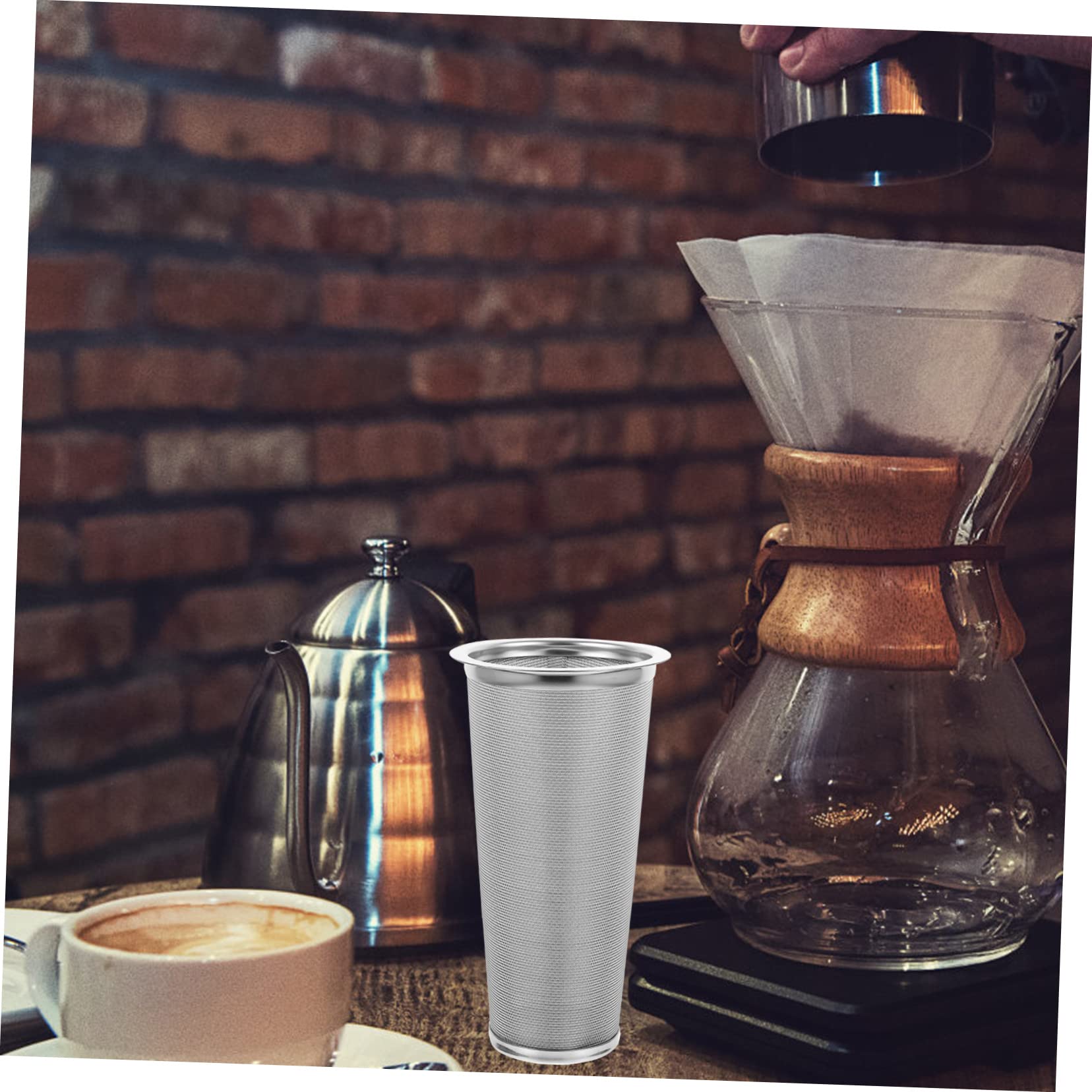 OUNONA 3pièces Filtre à Café Et Infuseur De Thé Acier Inoxydable Filtre Portatif Réutilisable Forme De Cone Pour Préparer Café Et Thé à Domicile Ou Bureau
