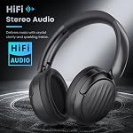Bluetooth Headphones, Hybrid Active Noise Cancelling Over Ear Headphones | 35H Playtime, HiFi Stereo Foldable Headphones with Foam Ear Cups for Sports, Office, Travel