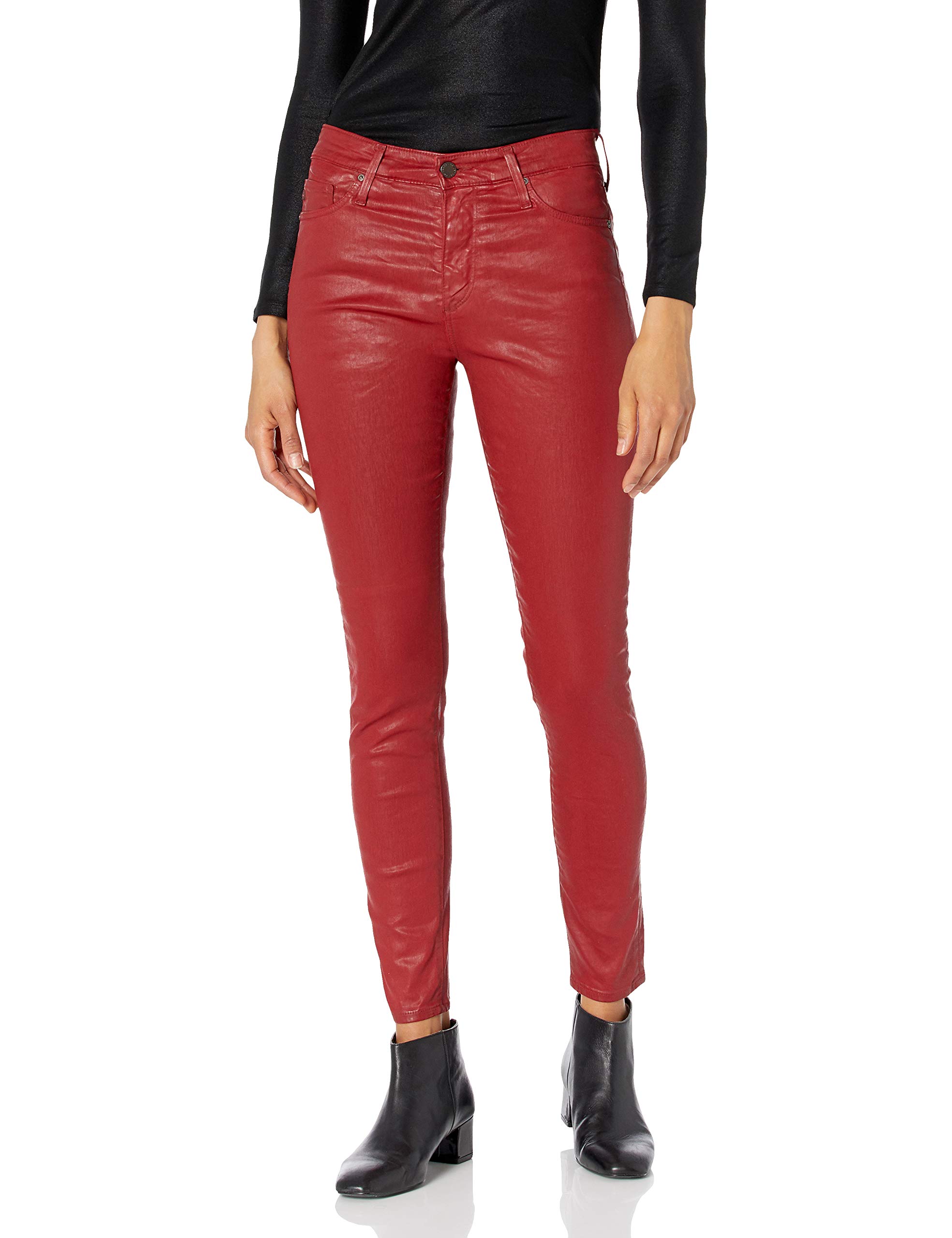 AG Adriano Goldschmied Womens The Farrah Skinny Leg Leatherette Pant