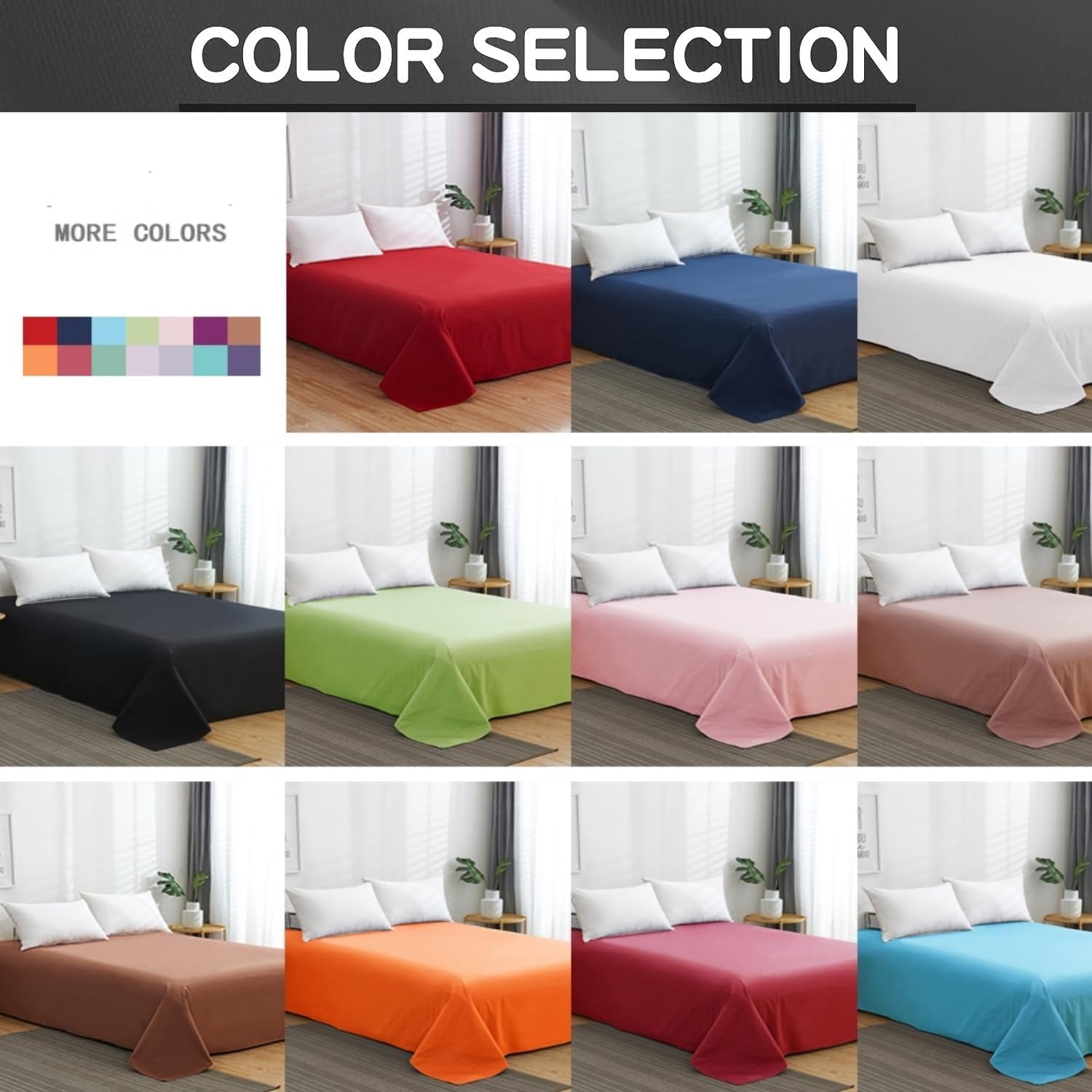 FLCA Microfiber Queen Flat Sheet - Ultra Soft, Wrinkle & Stain Resistant Bed Sheet (Gray, Twin-2 Pack) - View #5