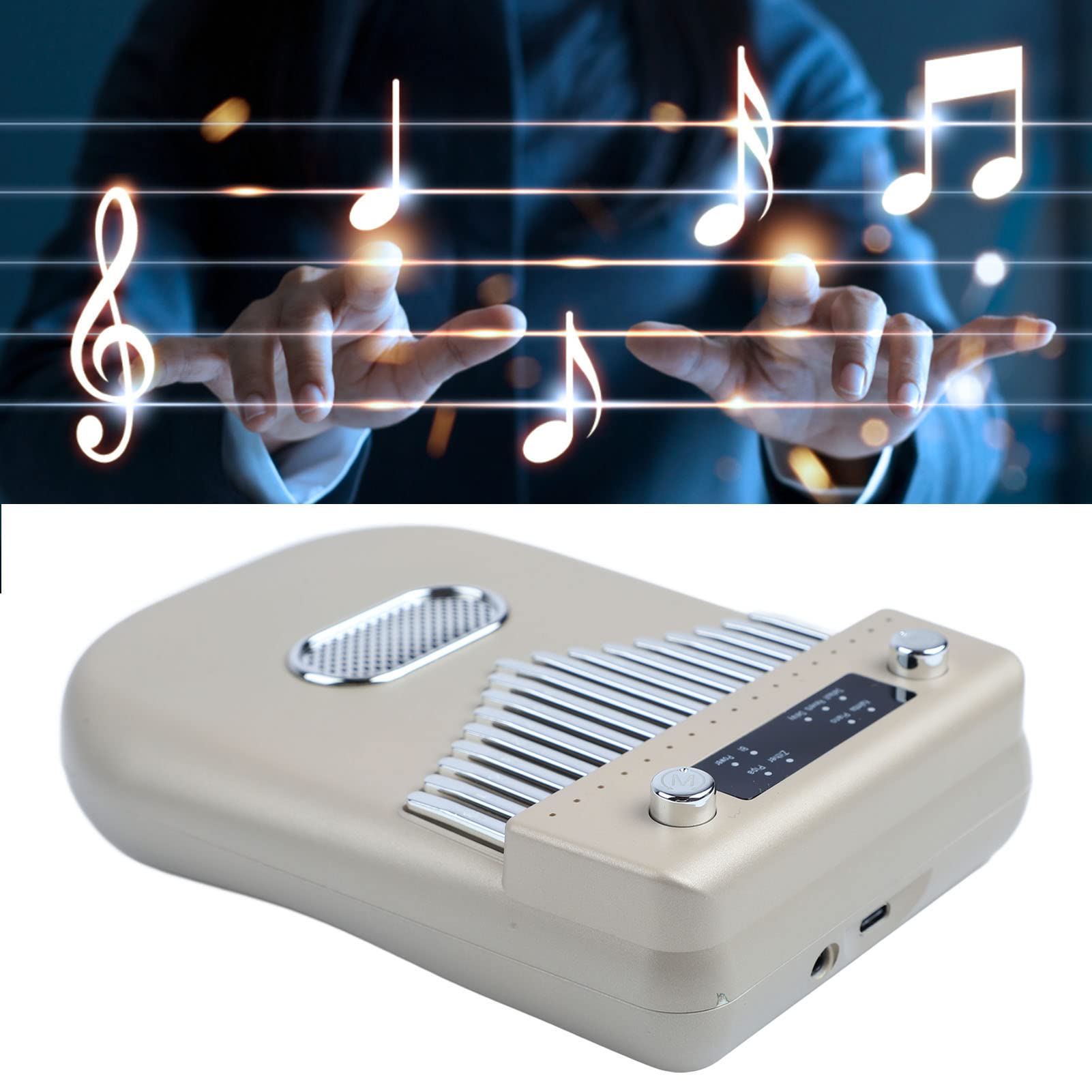 17 tasti elettronico intelligente Kalimba pollice pianoforte portatile strumento musicale con spartiti per bambini adulti principianti (oro)