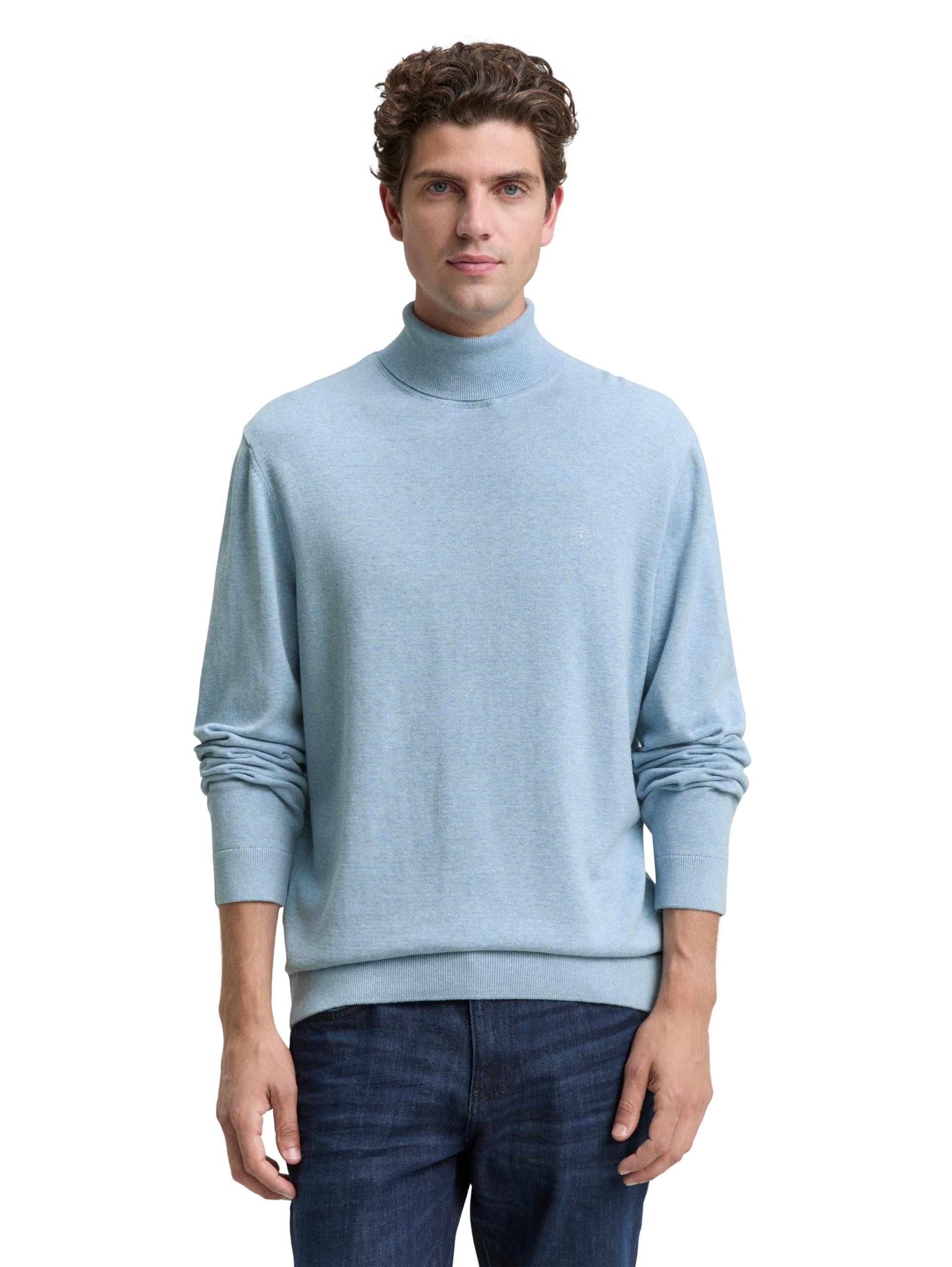 Tom Tailor Herren 1048013 Rollkragenpullover aus Baumwolle