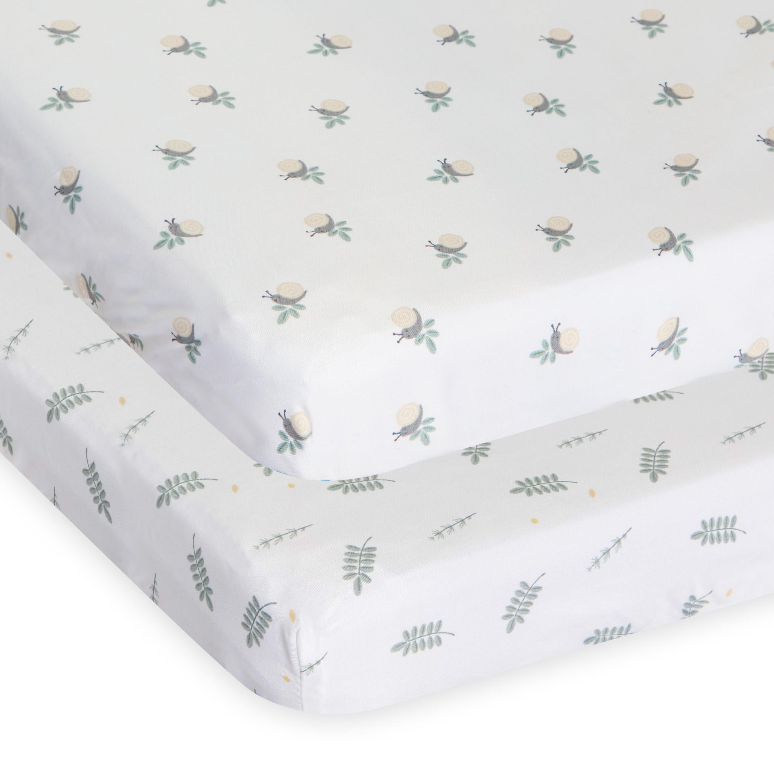 Chicco Bamboo Twin Crib Sheets (2 Pack), Soft and Hypoallergenic, Thermoregulating, Eco-Friendly, Suitable for Sensitive Skin, Greenery, 09101126350990