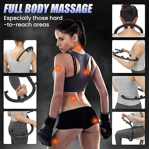 Miniatura 2 de Bastón de masaje de punto gatillo, gancho de masaje de hombro cuello espalda para alivio de tejido profundo corporal y fibromialgia, gancho de