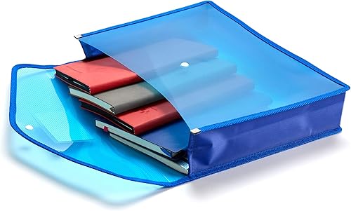 Miniatura 8 de Plastic File Folder Poly Envelope Expanding File Wallet Document Folder with Snap Button Closure, Legal Size, 5 Pack Large Waterproof Accordion File