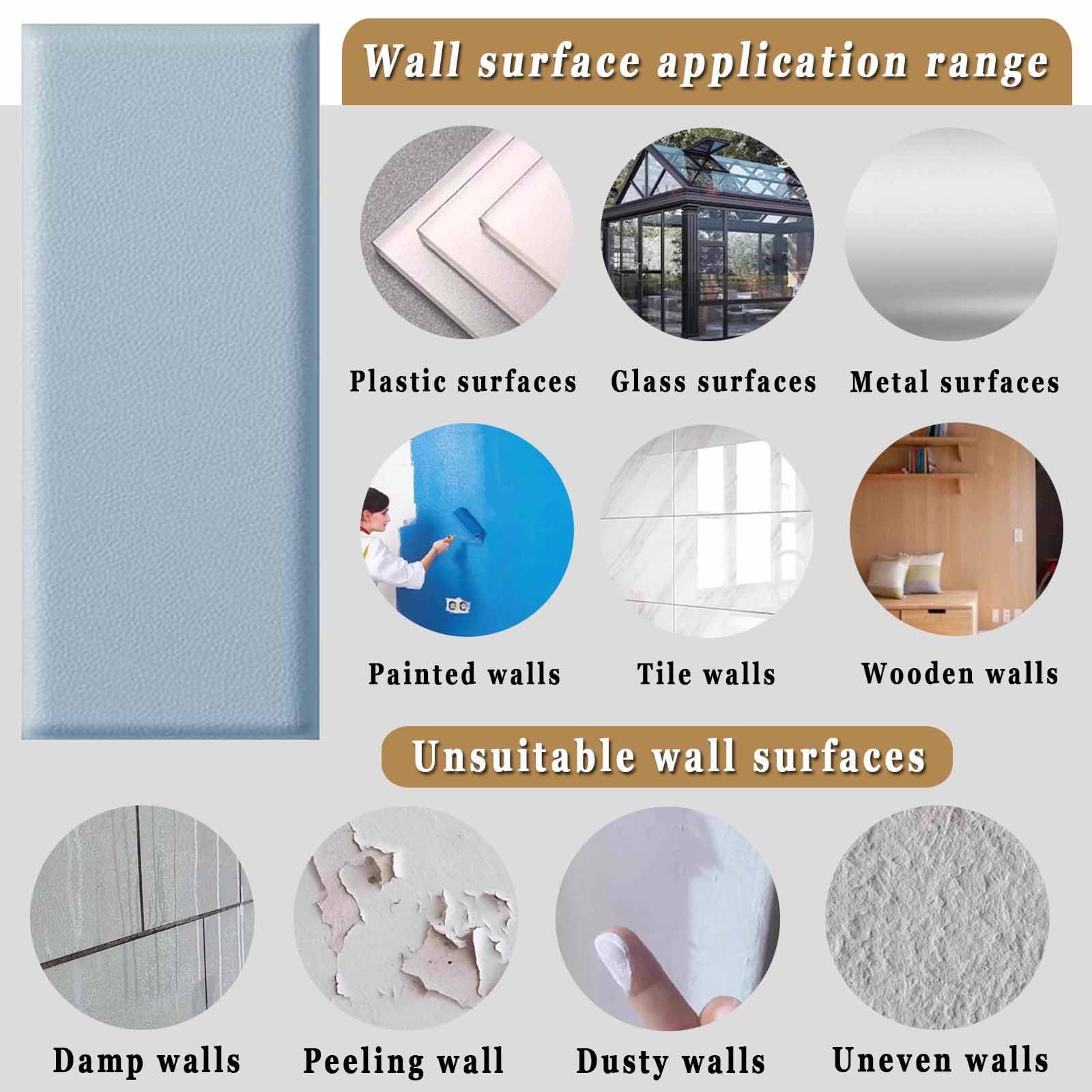 Acolchado Pared Panel Decorativo Pared Adhesivo Paneles De Pared Anticolisión Papel Pintado Pared Dormitorio Desivos Paredes Decoración Fáciles De Limpiar(#2,30x70cm/6pcs)