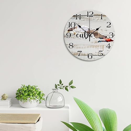 Miniatura 4 de Reloj de pared emblemático de Cuba, atracción turística, reloj de pared redondo de 10 pulgadas, funciona con pilas, silencioso, sin tictac, reloj