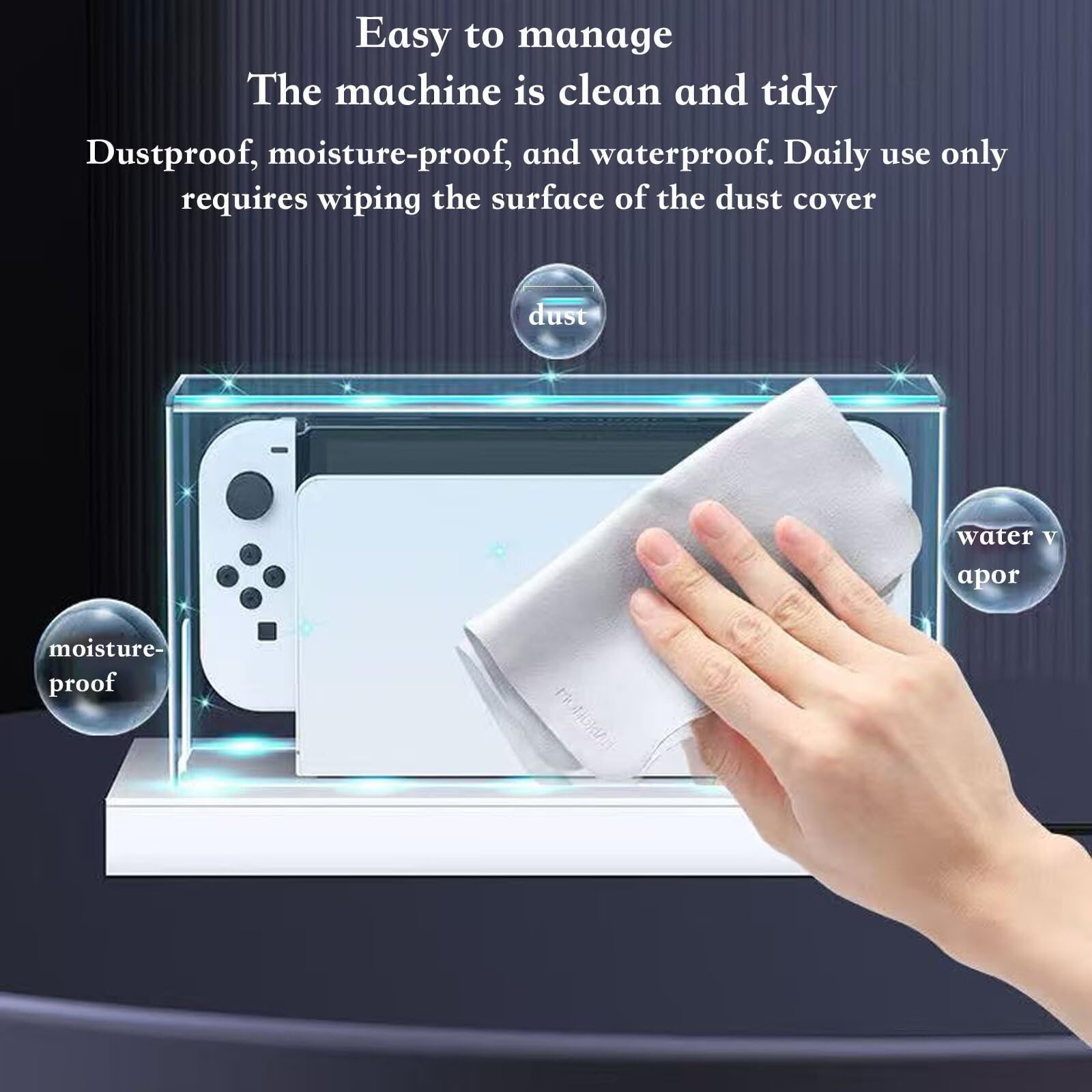 Copertura antipolvere per Switch 2, in acrilico trasparente, antipolvere, antigraffio, impermeabile, trasparente, per Nintendo Switch 2