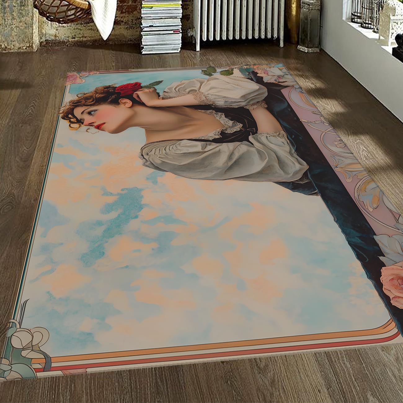 Tapis style Rococo esthétique pour sublimer le sol d'une chambre de fille