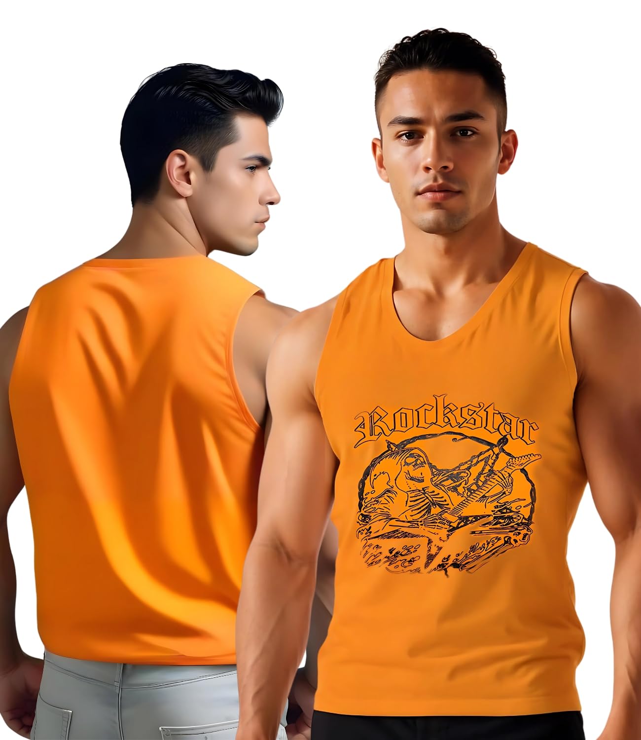 looks united Men's Round Neck Gym Vest | Men Vest Gym | Men Vest | Polyester Printed Vest Pack of 1 | Stylish & Comfortable Vest |Regular Fit Sleeveless Gym Vest for Men (Pack of 1)-picture-40