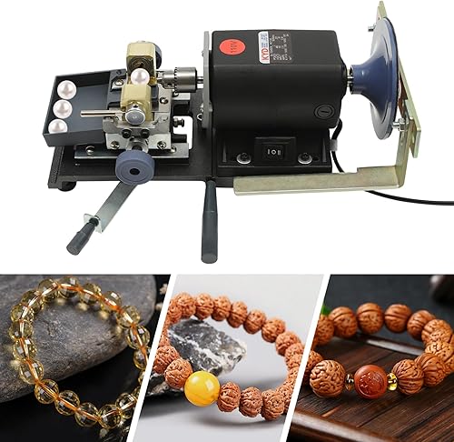 Miniatura 9 de WANLECY Perforadora de perlas de 680 W, perforadora de coral, máquina de perforación ámbar con caja de almacenamiento de velocidad ajustable para