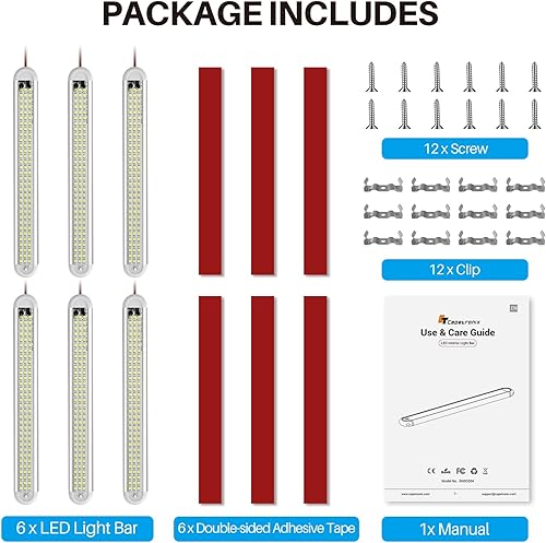 Miniatura 9 de CT CAPETRONIX Barra de luz LED de 12 V, 120 LED, 1500 lúmenes, 8 W, CC, 12 voltios, tira de luces LED con interruptor de encendidoapagado, para