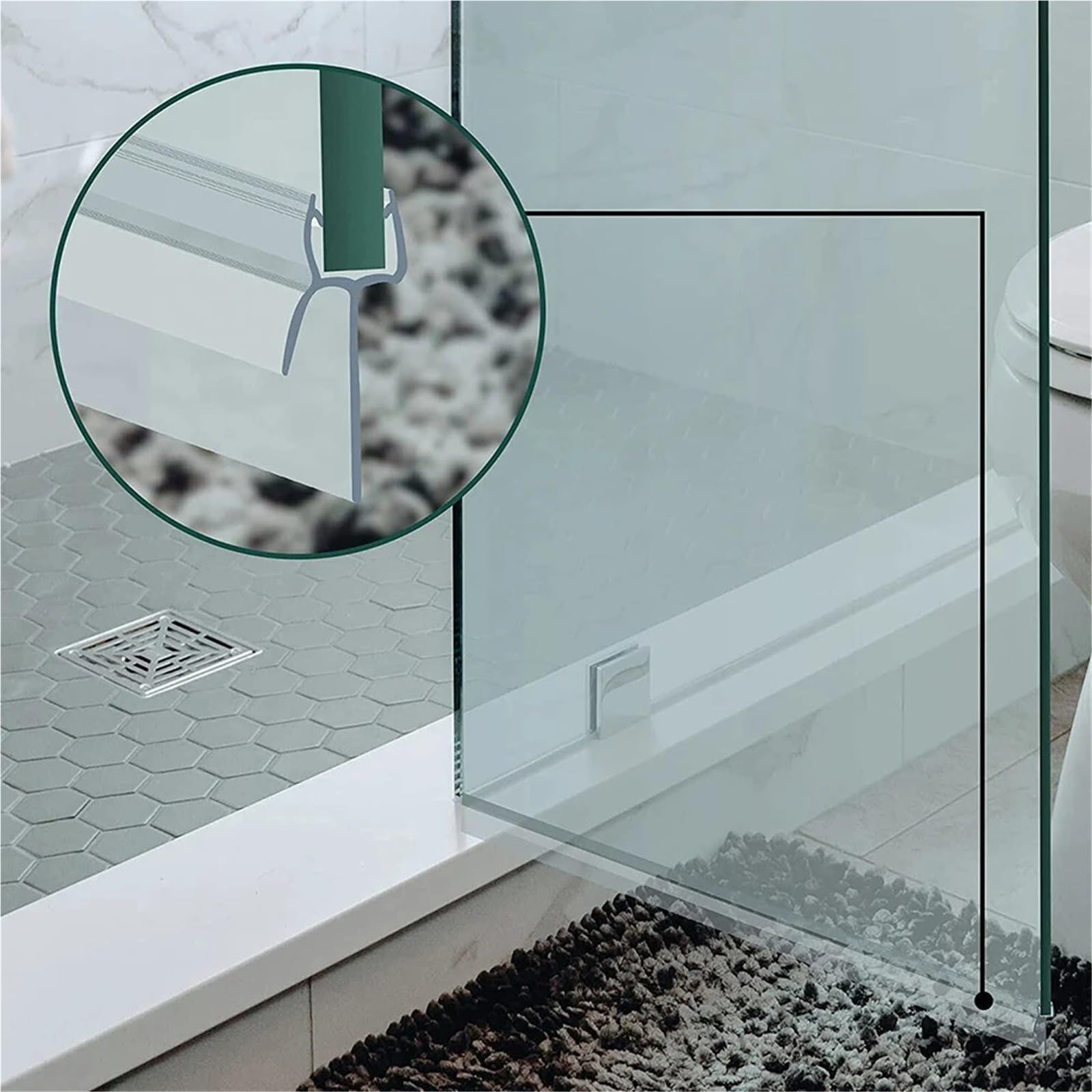 4 Stück Duschtürdichtung Bad Duschstreifen Dichtung oder Bildschirme Türen 4–6 mm dichtet Lücken Heimwerker ab für Duschtüren, Glas(20mm)