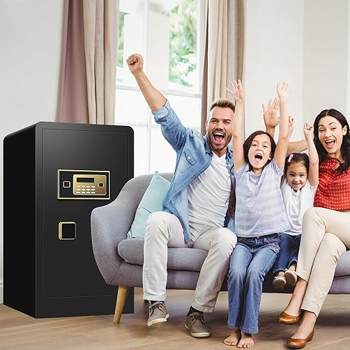 Miniatura 9 de Caja de seguridad de 5.1 pies cúbicos a prueba de fuego, impermeable, digital para el hogar, caja fuerte grande a prueba de fuego, caja de seguridad