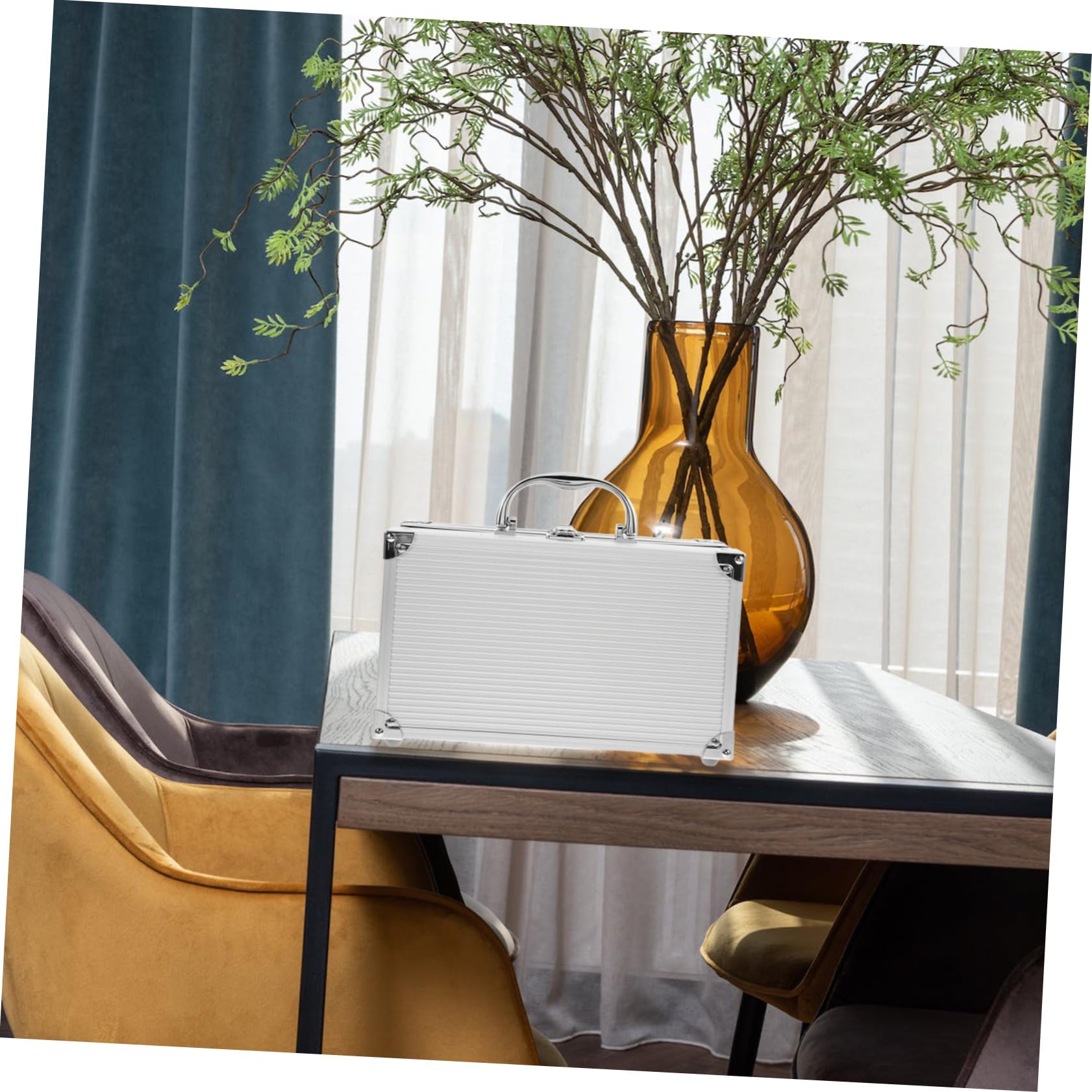 SHINEOFI Valigetta Porta Attrezzi in Lega Di Alluminio Scatola Per Utensili Cassetta Portautensili Leggera e Portatile Custodia Per Attrezzi Design Interno Spazioso