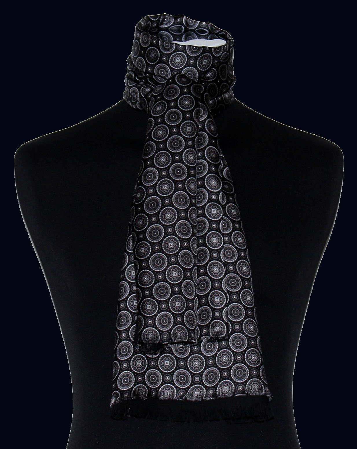 LORENZO CANA - Sciarpa - A pois - Uomo nero nero