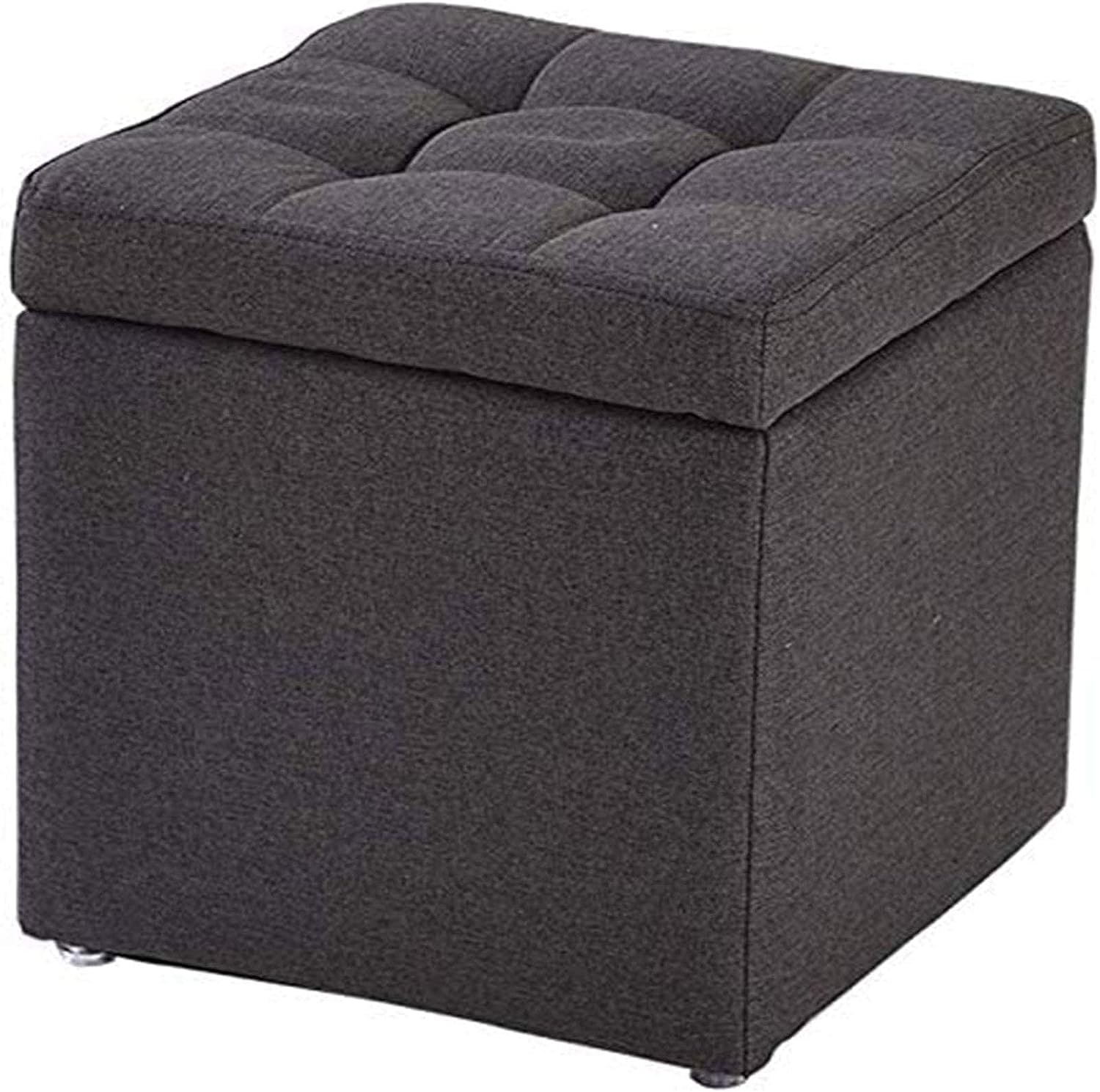 Repose-Pieds Ottoman en Lin Idéal dans un Salon ou une Chambre comme Siège et Coffre à Jouets