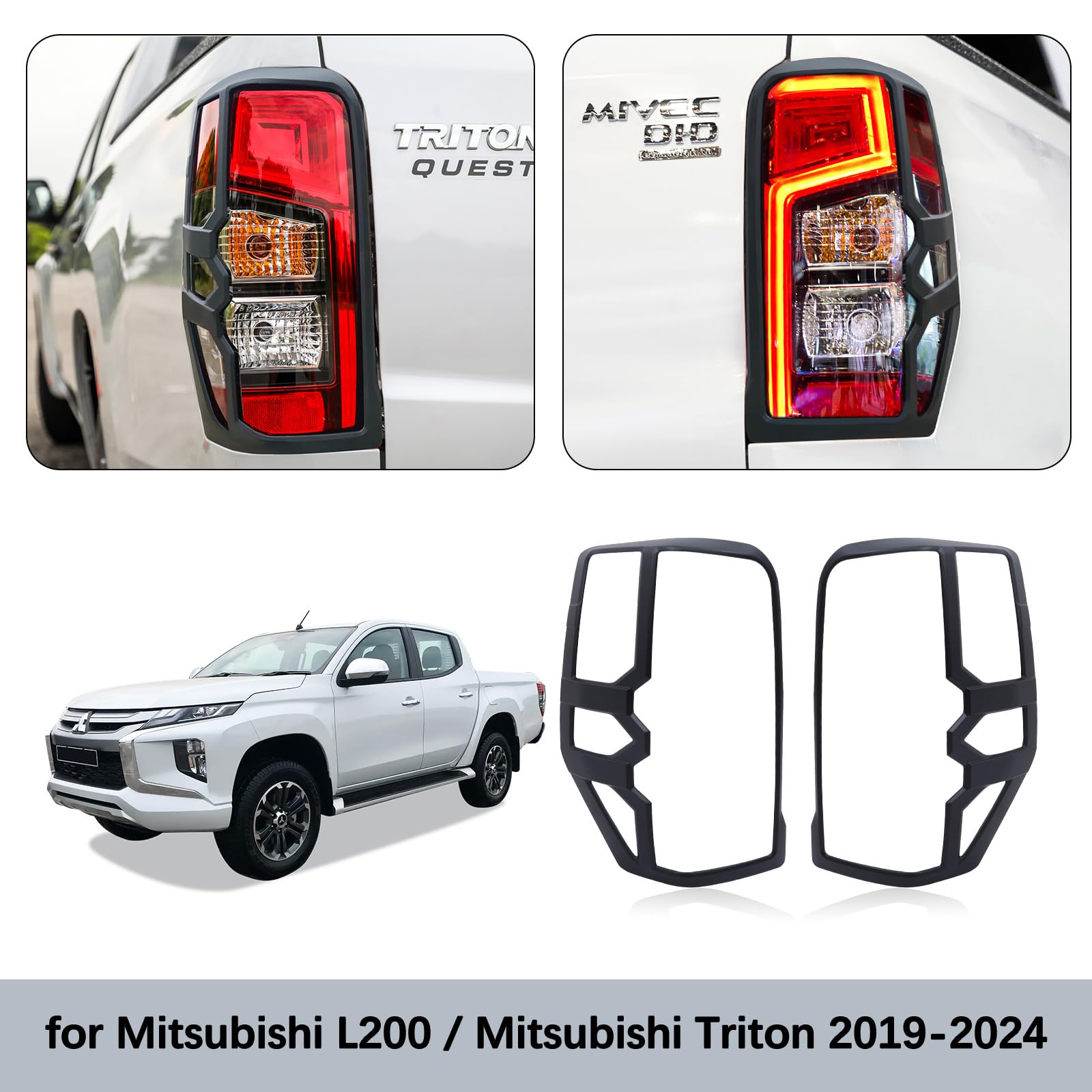 Copri fanale posteriore per Mitsubishi L200 Triton 2019-2024, L200 Triton GLS Strada KJ KK KL Pannello posteriore ABS