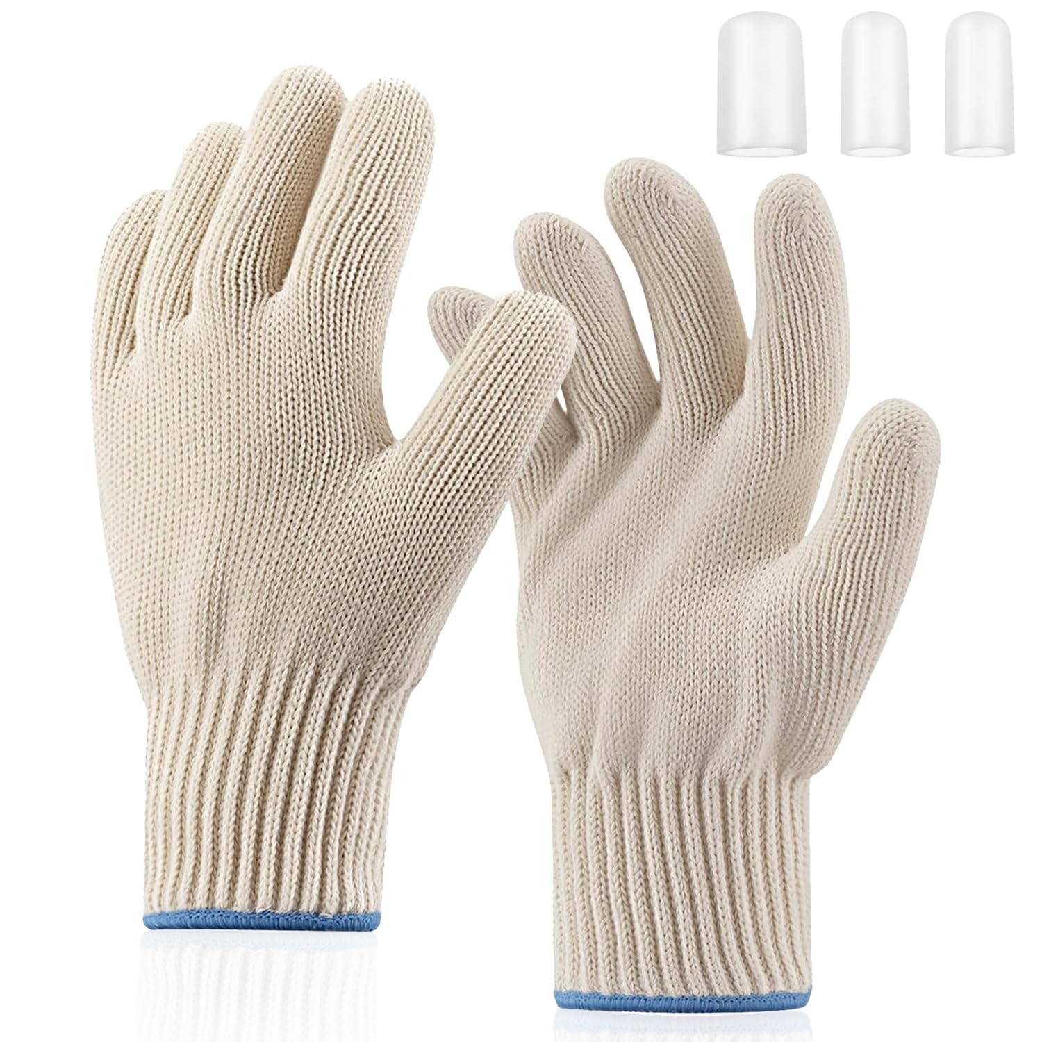 Heat Resistant Oven Gloves, Heat Resistant Cooking Oven Gloves with Fingers Grill Glove, Full Hand Protection, Grill Gloves for Outdoor Grill Gloves for Hot Food Handling (Set of 2)