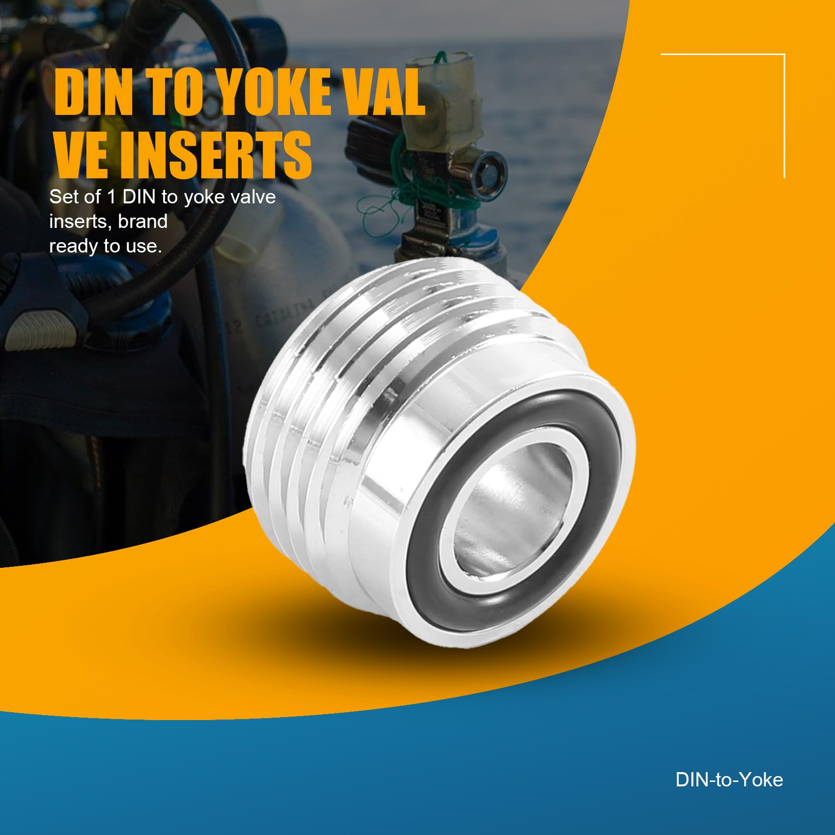 Din to Yoke Insert Tank Valve Adapter Convertidor Skuba Buceo O Anillos una abrazadera convertidor Tech Set
