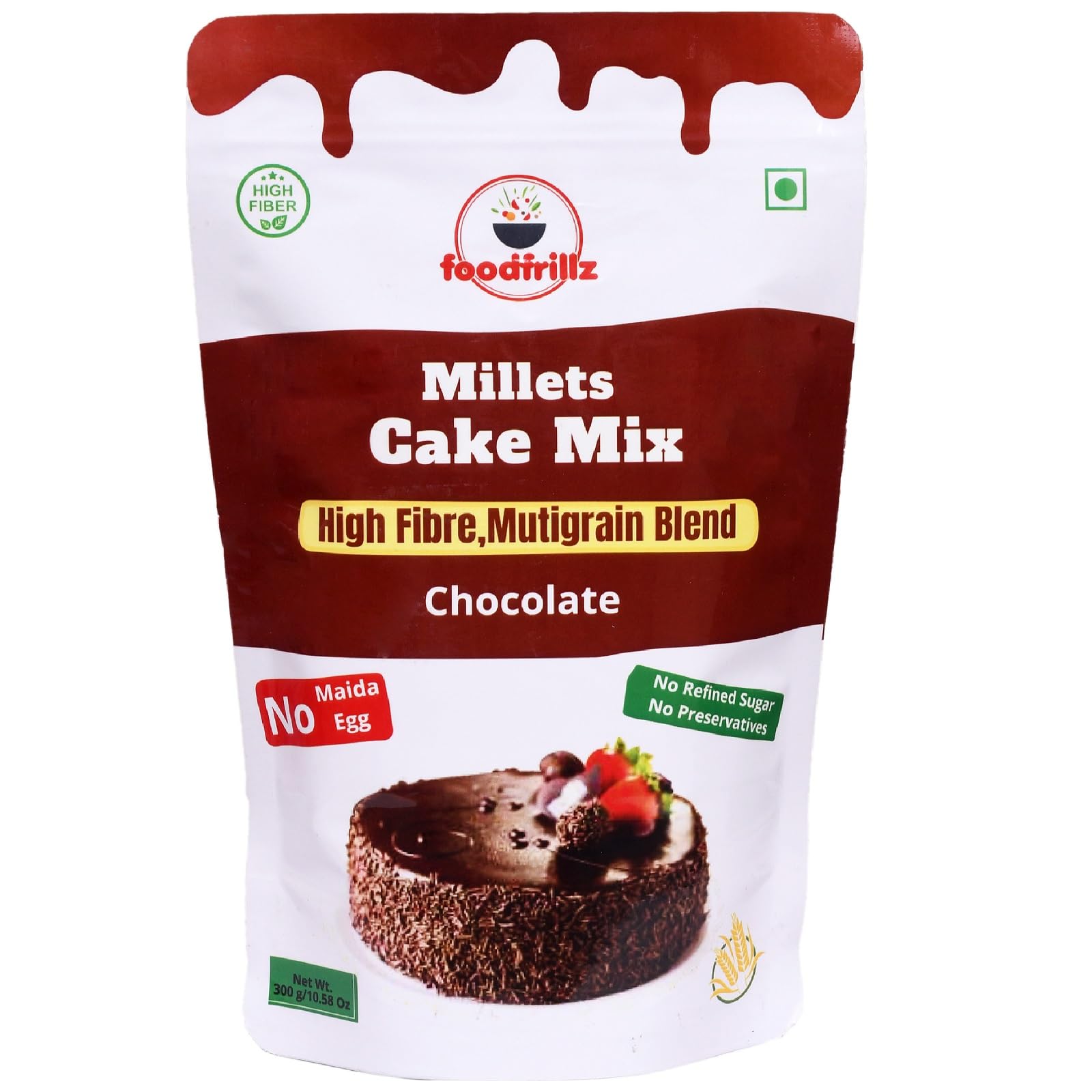 Foodfrillz Millet: Deliciously Healthy Millet-Wheat Cake Mix, 300 Grams with No Maida No Refined Sugar Eggless Premix (Classic Chocolate) (B0CLDZV8SP) Amazon Price History, Amazon Price Tracker