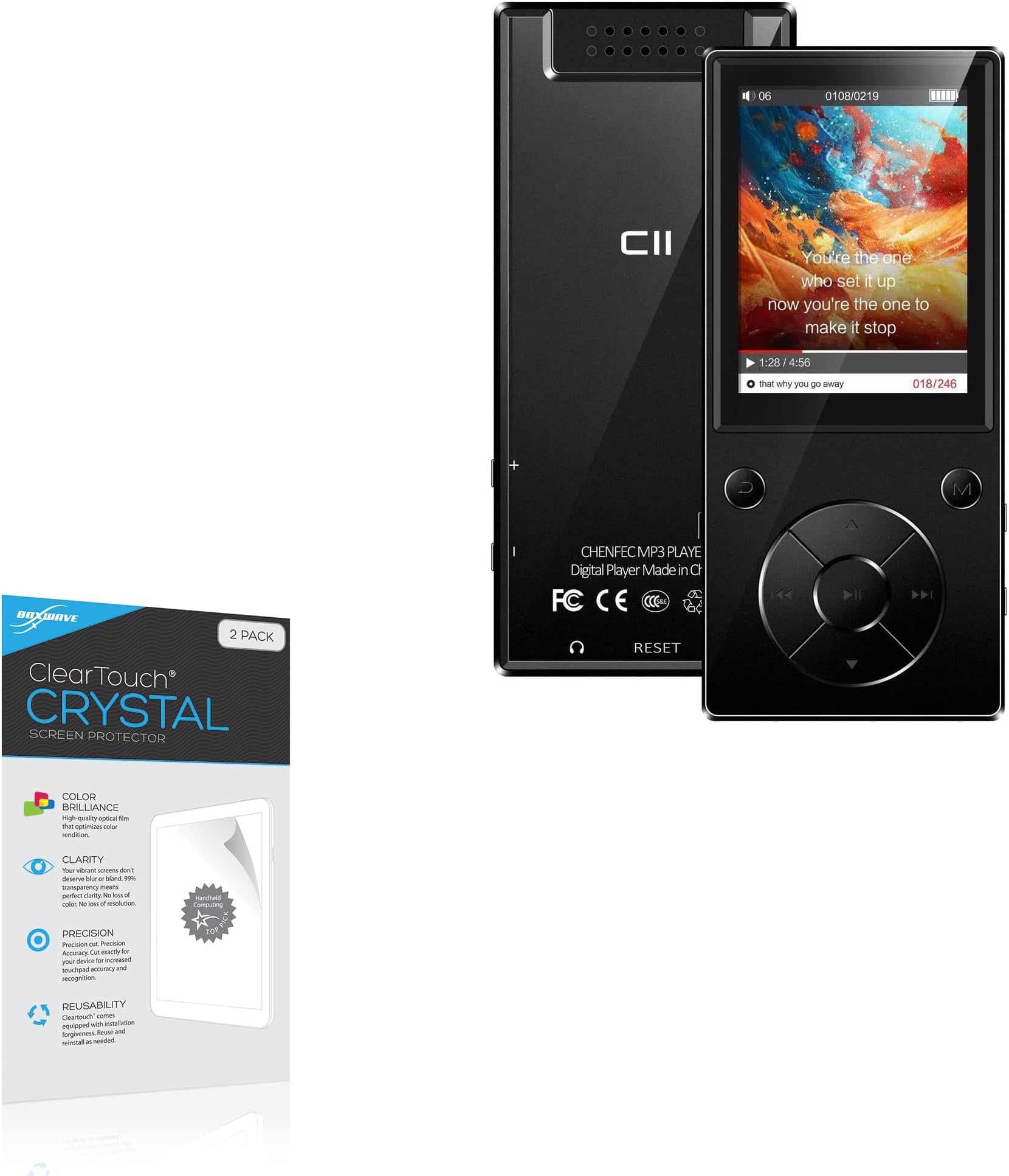 BoxWaveScreen Protector Compatible with ChenFec C11 (2.4 in) - ClearTouch Crystal (2-Pack), HD Film Skin - Shields from Scratches