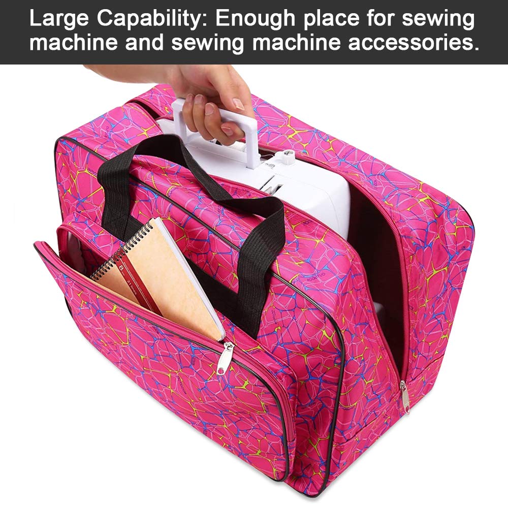 LYTIVAGEN Borsa per Macchina da Cucire in Nylon Borsa per Cucire di Grande Capacità Sacchetti Impermeabile Borse da Trasporto Cucire Custodia Universale Protettive per Macchina da Cucire (Rosa)
