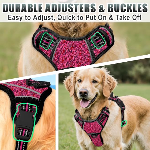 Foto 8 de 8 de BARKBAY Arnés Reflectante para Perro, Grande, con Clip Frontal y asa de fácil Control, para Caminar, Entrenar