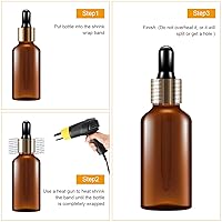 Vista 5 de Bandas retráctiles, 1.772 x 0.906 in, 200 unidades de sellador térmico perforado impreso para tapa de botella de vidrio de 1 oz que se adapta a 3/4