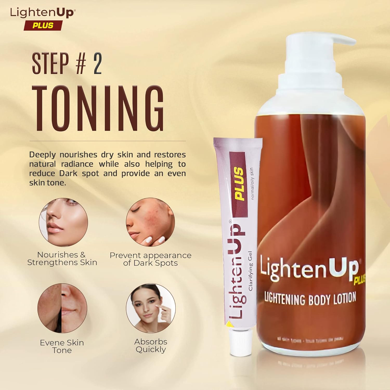 LightenUp Skin Brightening Kit - Hyperpigmentation Body Cream, Dark Spot Gel, Skin Brightening Serum Exfoliating Body Wash, Brightening Face Scrub