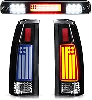 Vista 1 de Conjunto de luz trasera + tercera luz de freno para Chevy GMC C/K 1500 2500 3500 88-99, para Chevy Silverado 94-98, para Blazer 92-94, luces