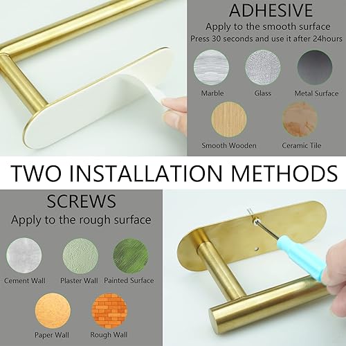 Miniatura 3 de Soporte para toallas de papel, para debajo del gabinete, soporte para toallas de papel para cocina, autoadhesivo o tornillos, soporte de rollo de