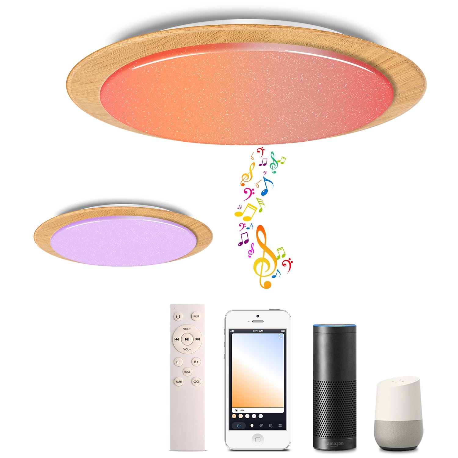Plafonnier Bluetooth intensite réglable pour un éclairage sur mesure - 8