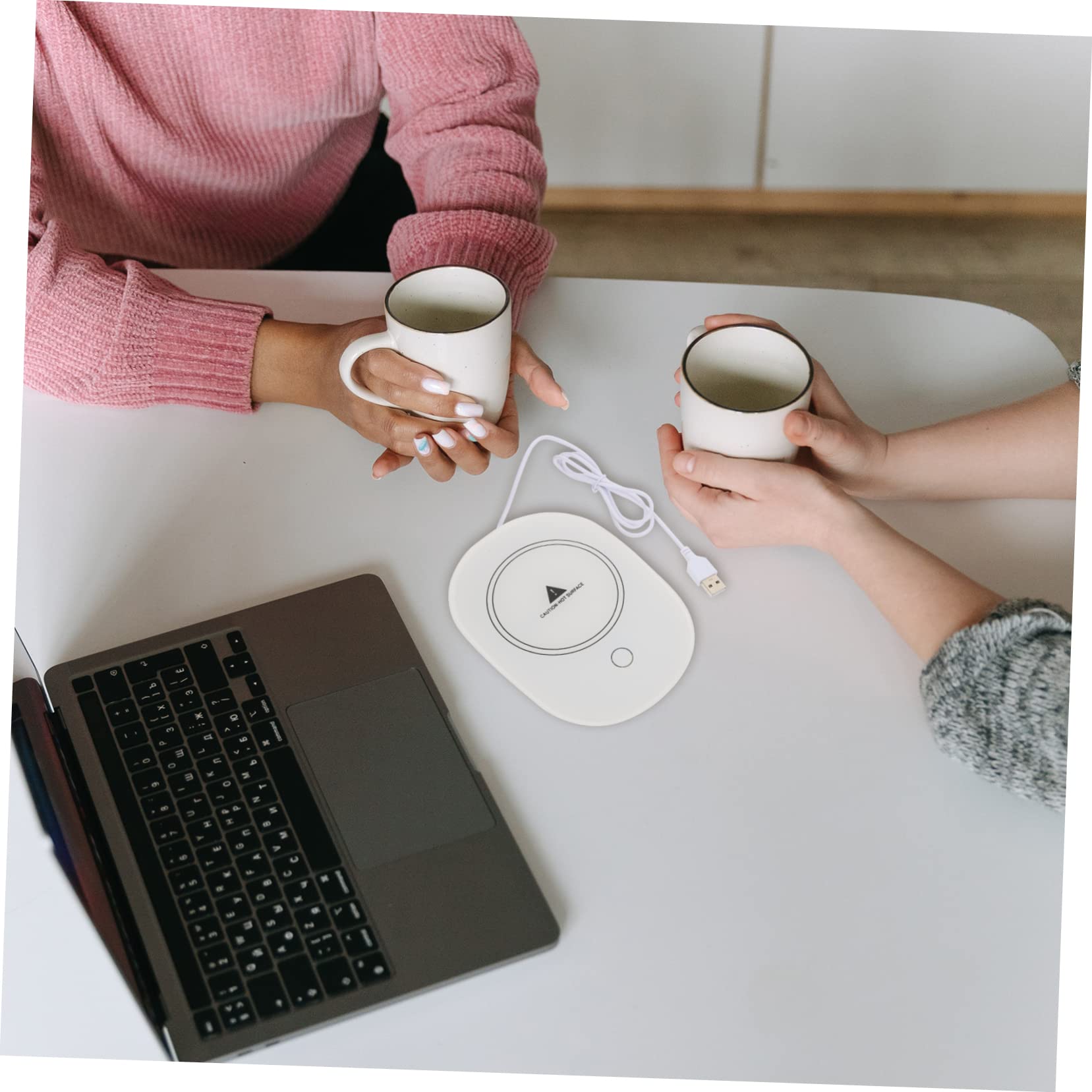 OKUMEYR Household Mug Warmer Coaster with Constant Temperature Electric Heating Coaster for Tea Milk and More for Home and Office Use