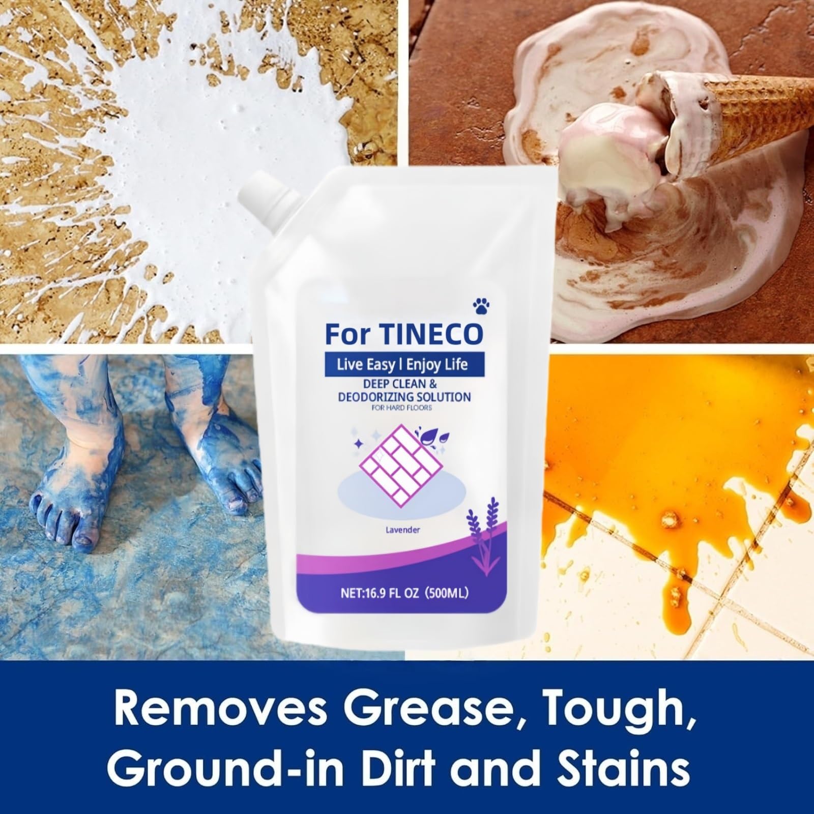 Soluzioni For La Pulizia Dei Pavimenti Al Profumo Di Lavanda Da 500 Ml. Compatibile For Tineco Floor ONE S3/S5/S6/S7/IFLOOR3/IFLOOR2/IFLOOR(2PCS 1000ML)