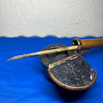 Amazon.co.jp: 筆記具 書道具 大きい矢立 江戸時代 銅製 : 文房具