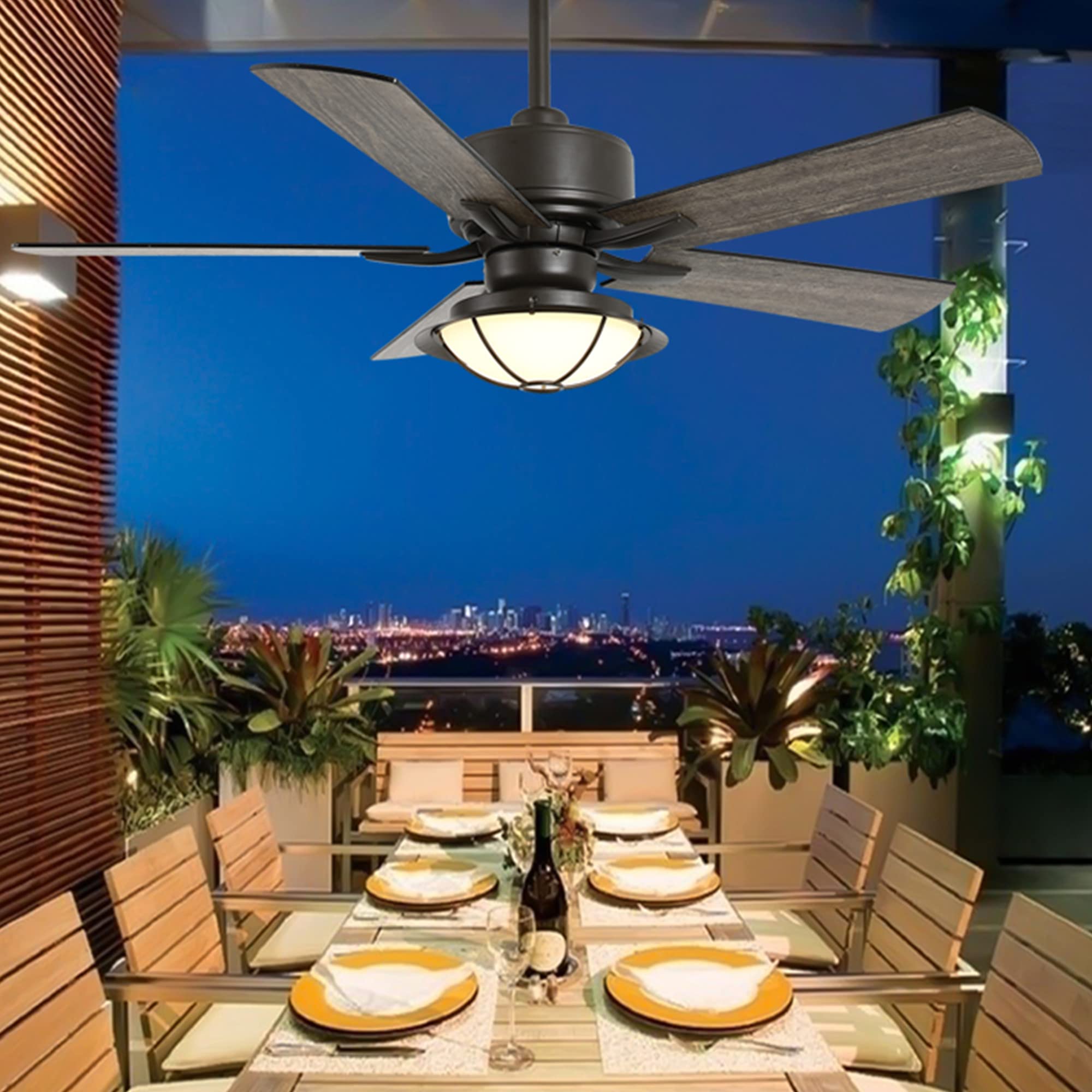 Ventilatore Da Soffitto Con Luci LED 42'' (107 Cm) – Telecomando, 3 Colori E 3 Velocità, Montaggio A Incasso, Per Interni/Esterni