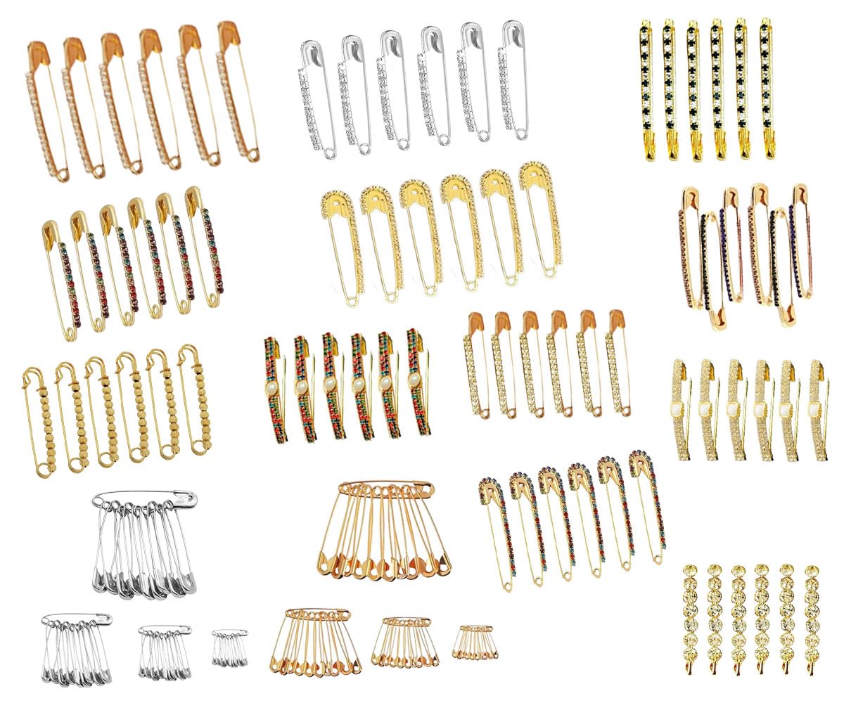 Boîte à bijoux transparente 12 compartiments avec épingles à nourrice